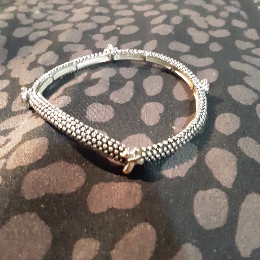 SILVER METAL CROSS BRACELET